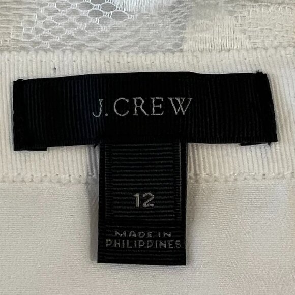 J. Crew Midi White Ornate Lace Skirt Size 12 - Picture 5 of 9